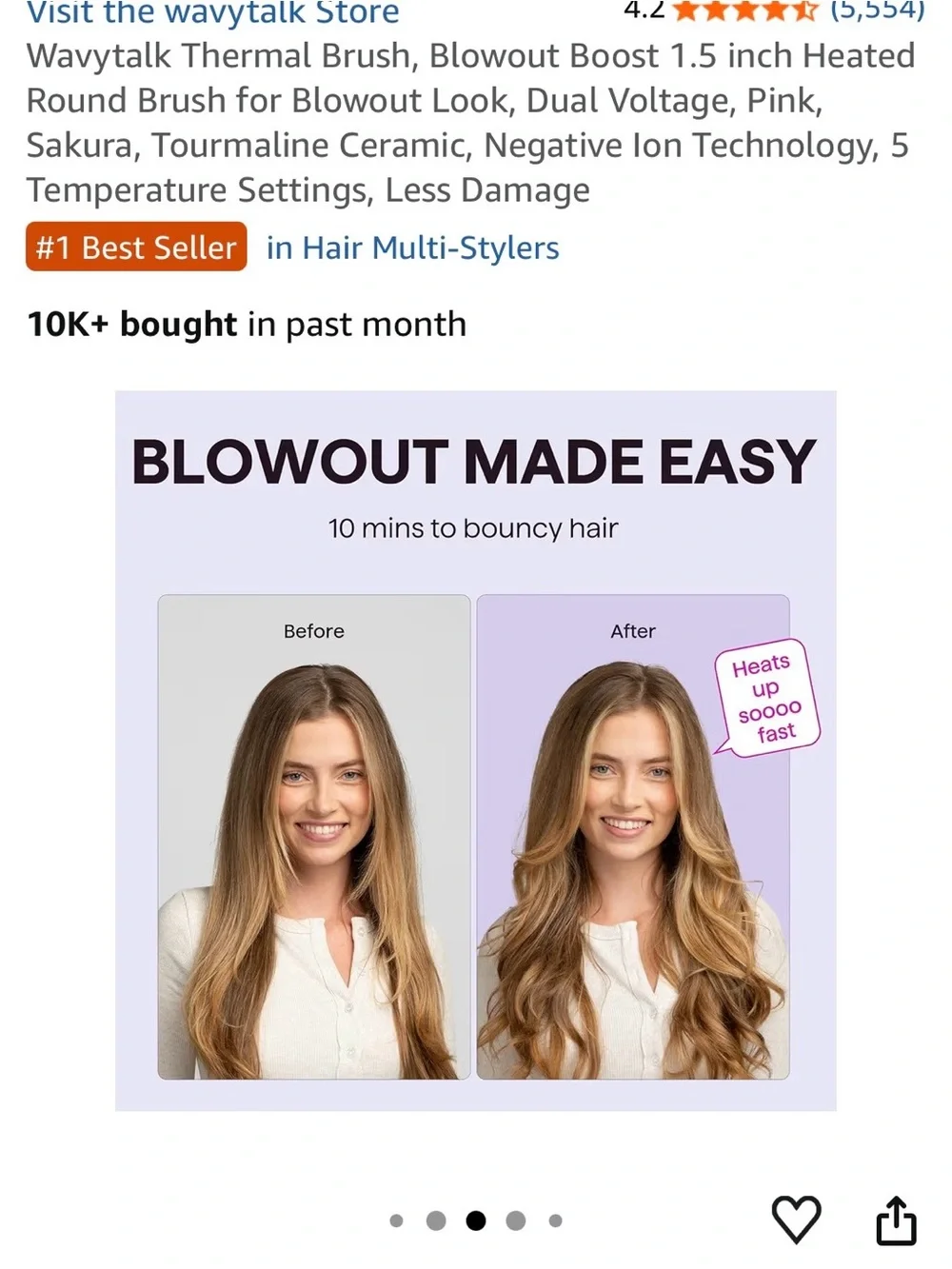 Pink Wavytalk ionic thermal brush